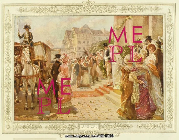 : Wedding scene with stagecoach : Wedding scene with stagecoach
