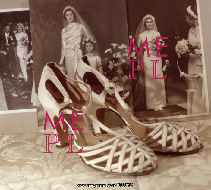  : Wedding shoes and photographs
