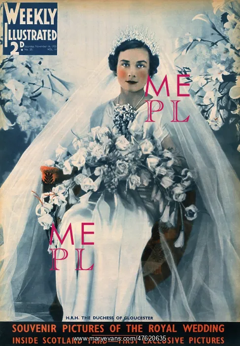 : Weekly Illustrated cover, Duchess of Gloucester wedding : Weekly Illustrated cover, Duchess of Gloucester wedding
