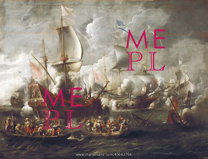 : WEEL, Cornelis de (17th c.). Naval battle. 17th : WEEL, Cornelis de (17th c.). Naval battle. 17th