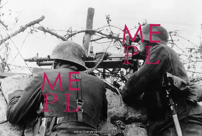 : Wehrmacht machine gun post in the Crimea, 1941 : Wehrmacht machine gun post in the Crimea, 1941
