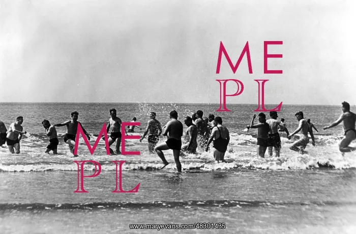 : Wehrmacht soldiers bathing in the Atlantic, 1940 : Wehrmacht soldiers bathing in the Atlantic, 1940