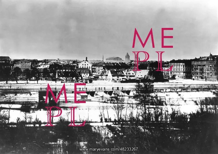 : The Wehrsteg over the Isar in Munich, 1898 : The Wehrsteg over the Isar in Munich, 1898