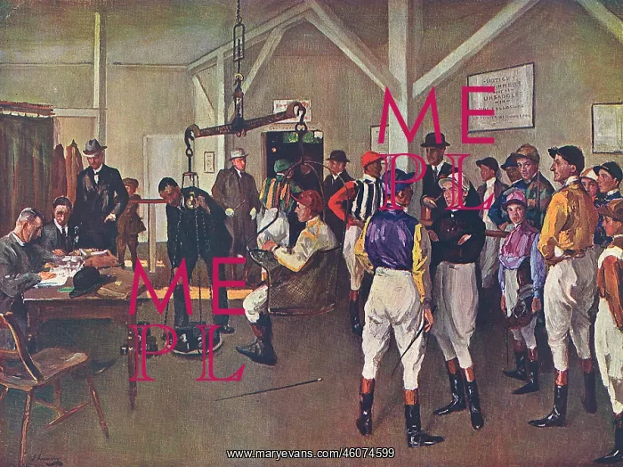 : The Weighing Room at Hurst Park by John Lavery : The Weighing Room at Hurst Park by John Lavery