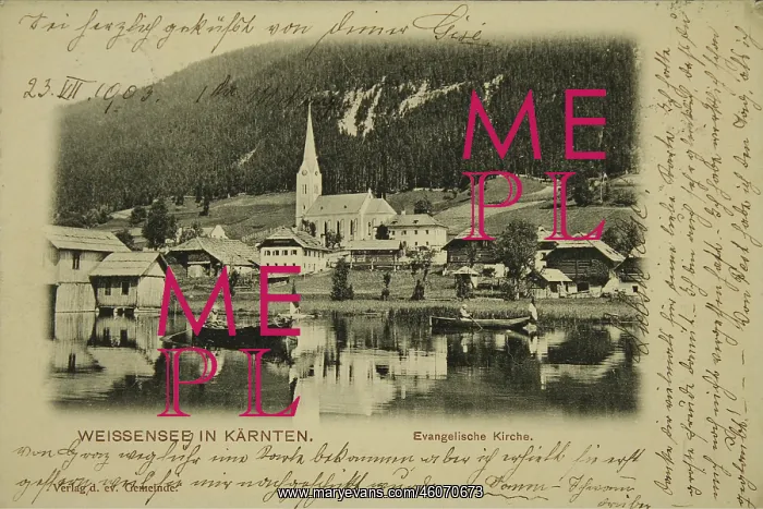 : Weissensee in Carinthia. Protestant church : Weissensee in Carinthia. Protestant church