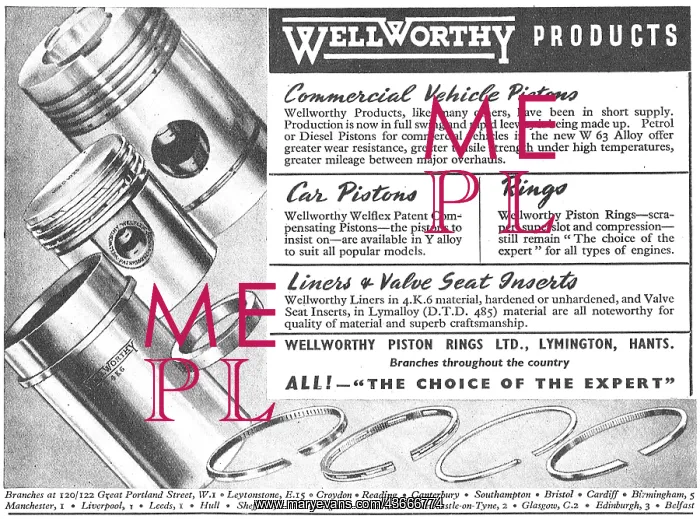 : Wellworthy Pistons & Piston Rings : Wellworthy Pistons & Piston Rings