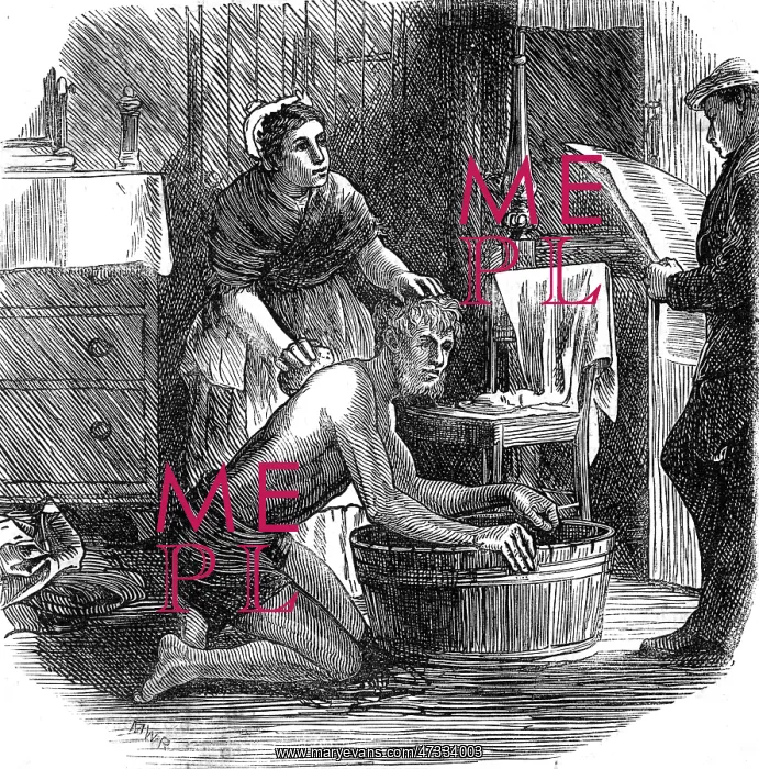 : WELSH MINER WASHING 1870 : WELSH MINER WASHING 1870