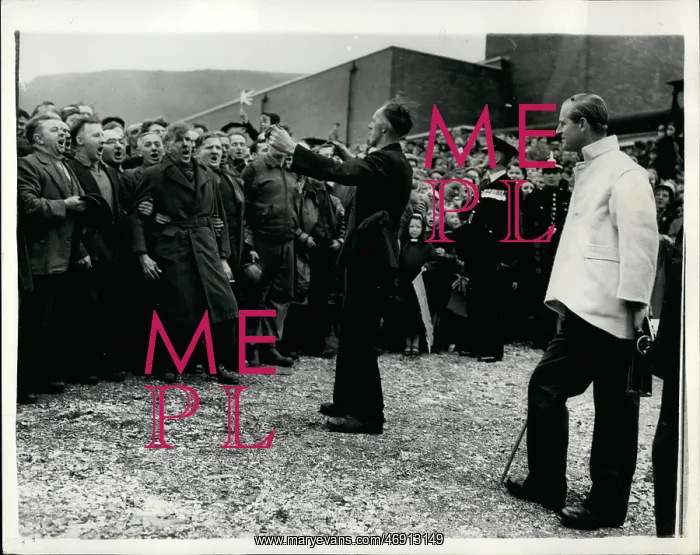 : Welsh miners sing for Duke of Edinburgh, Rhondda : Welsh miners sing for Duke of Edinburgh, Rhondda