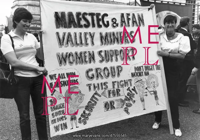 : Welsh miners wives banner : Welsh miners wives banner