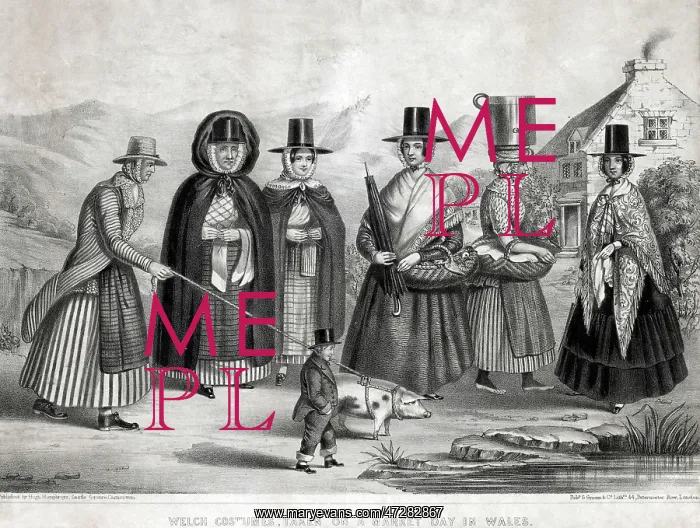 : WELSH WOMEN & PIG : WELSH WOMEN & PIG