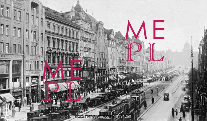 : Wenceslas Square in Prague, 1928 : Wenceslas Square in Prague, 1928