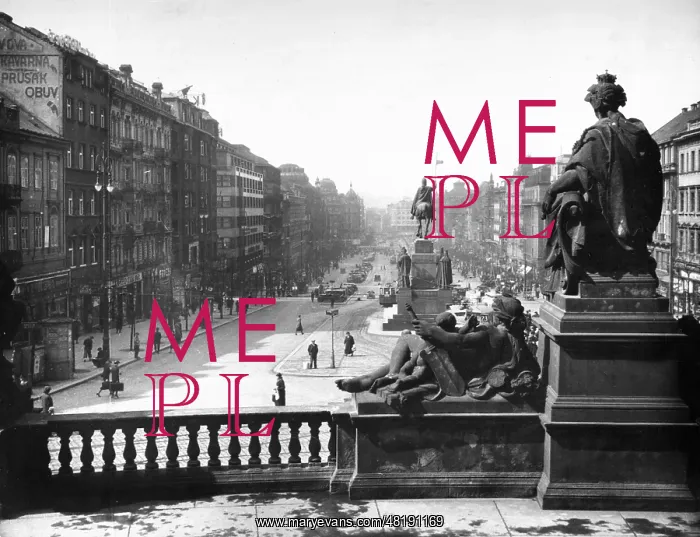 : Wenceslas Square in Prague, 1936 : Wenceslas Square in Prague, 1936