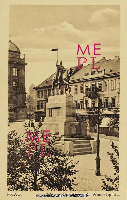 : Wenceslas statue on Wenceslas Square : Wenceslas statue on Wenceslas Square