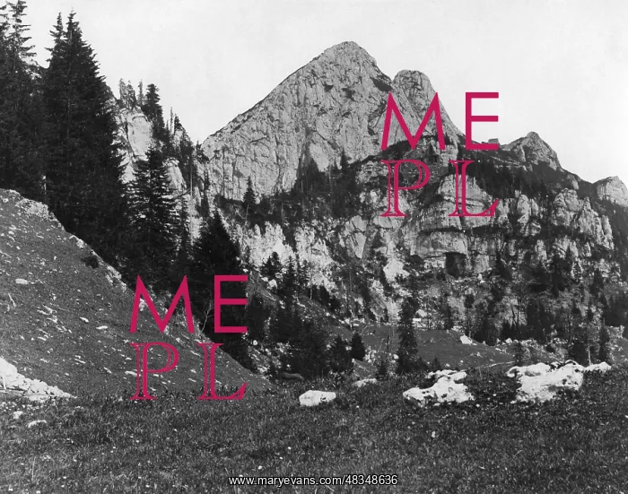 : Wendelstein with Wendelstein house, around 1885 : Wendelstein with Wendelstein house, around 1885