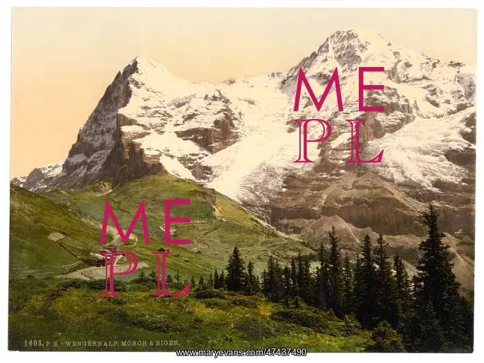 : Wengern Alp, Monch and Eiger, Bernese Oberland, Switzerland : Wengern Alp, Monch and Eiger, Bernese Oberland, Switzerland