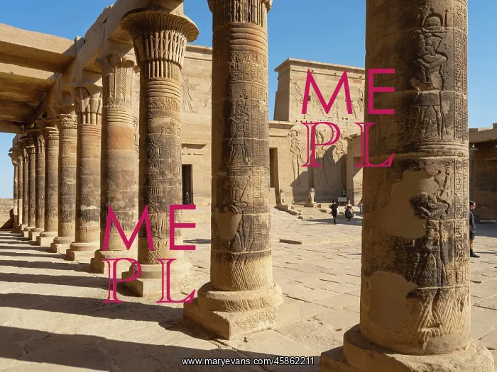 : West colonnade, Philae Temple Complex, Agilkia Island, Egypt : West colonnade, Philae Temple Complex, Agilkia Island, Egypt
