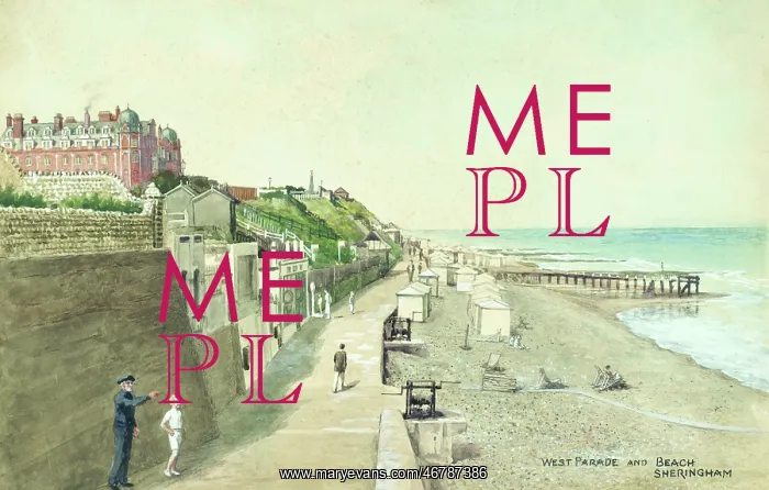 : West Parade and beach, Sheringham, Norfolk : West Parade and beach, Sheringham, Norfolk