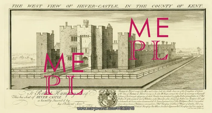 : The West View of Hever Castle in the County of Kent : The West View of Hever Castle in the County of Kent