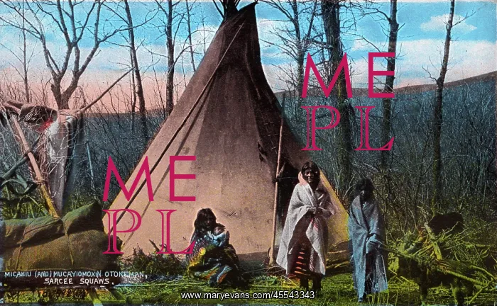 : Western Canada - Sarcee Squaws outside their teepee : Western Canada - Sarcee Squaws outside their teepee