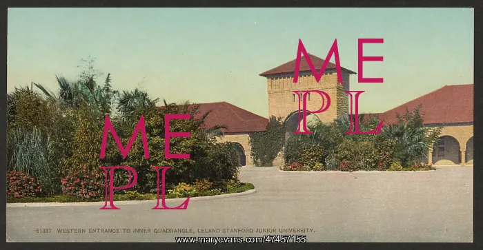 : Western entrance to inner quadrangle, Leland Standford Junio : Western entrance to inner quadrangle, Leland Standford Junio