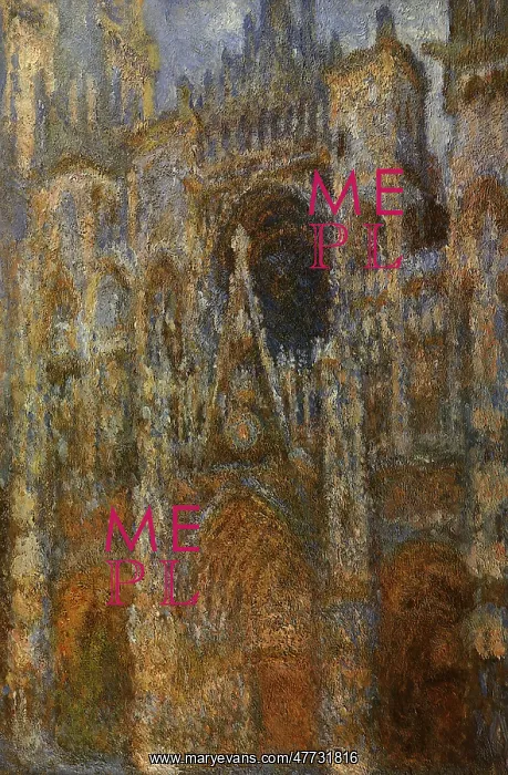 : Western Portal of Rouen Cathedral, Harmony in Blue, Monet : Western Portal of Rouen Cathedral, Harmony in Blue, Monet