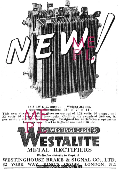 : Westinghouse Metal Rectifiers : Westinghouse Metal Rectifiers