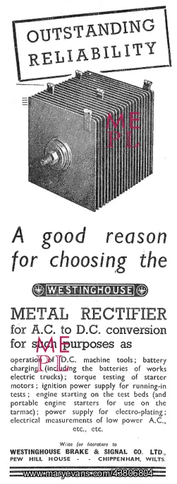 : Westinghouse Rectifiers, Engine Starters & Battery Chargers : Westinghouse Rectifiers, Engine Starters & Battery Chargers