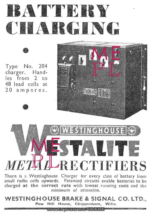 : Westinghouse Rectifiers, Engine Starters & Battery Chargers