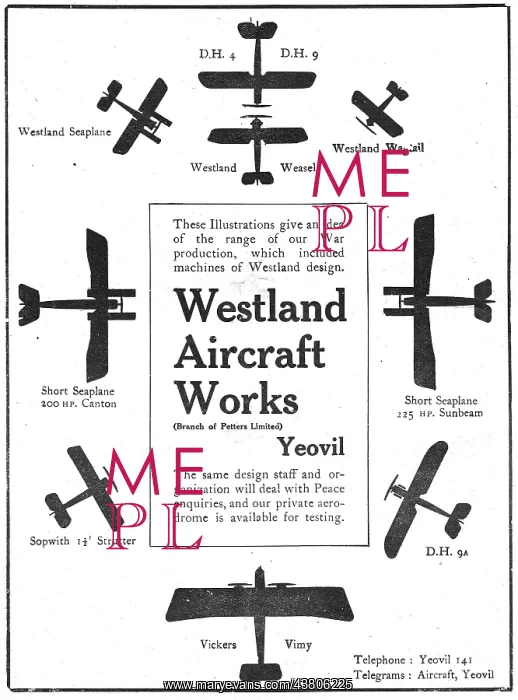: Westland Aircraft Works. Model Range. (Petters Ltd) : Westland Aircraft Works. Model Range. (Petters Ltd)