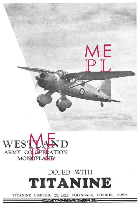 : Westland Lysander Doped With Titanine : Westland Lysander Doped With Titanine