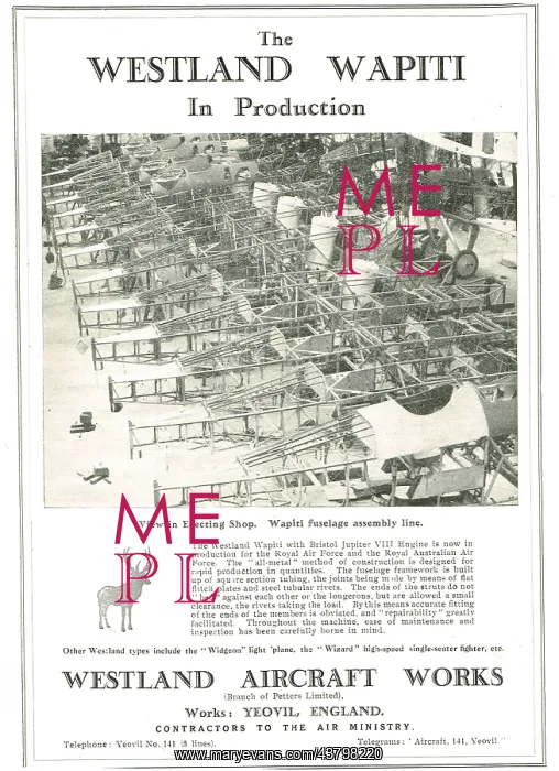: Westland Wapiti In Production : Westland Wapiti In Production