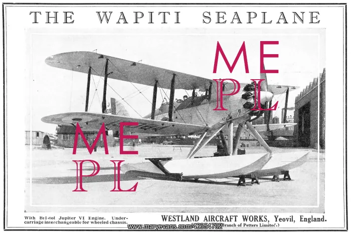 : Westland Wapiti Seaplane 1929 : Westland Wapiti Seaplane 1929
