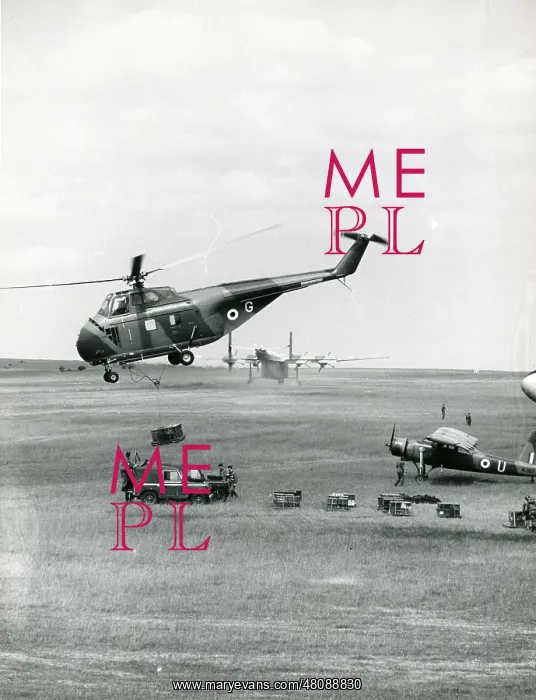 : Westland Whirlwind above a Blackburn Beverley C1 : Westland Whirlwind above a Blackburn Beverley C1