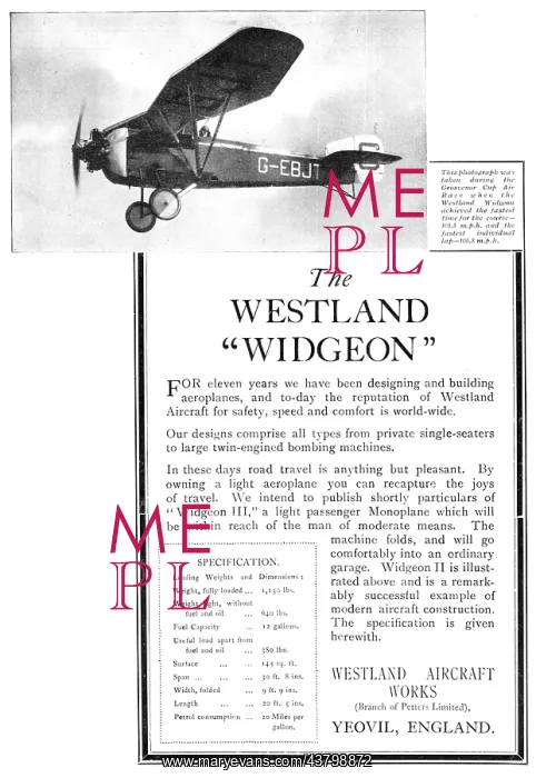 : Westland Widgeon G-EBJT : Westland Widgeon G-EBJT