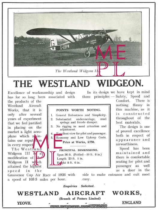 : Westland Widgeon III Points Worth Noting : Westland Widgeon III Points Worth Noting