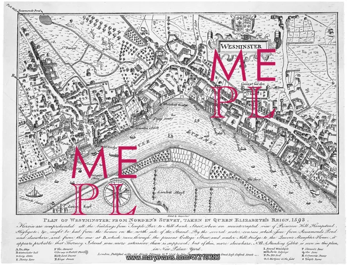  : Westminster - 1593 - Map