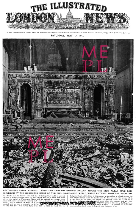 : Westminster Abbey bombed during Blitz 1941 : Westminster Abbey bombed during Blitz 1941