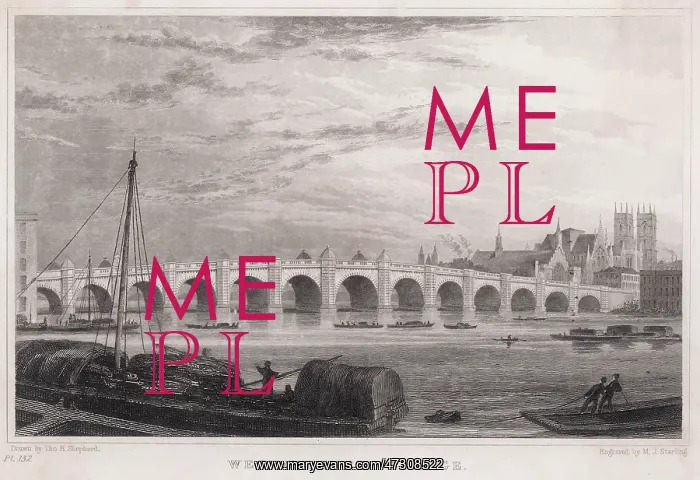: WESTMINSTER BRIDGE 1827 : WESTMINSTER BRIDGE 1827