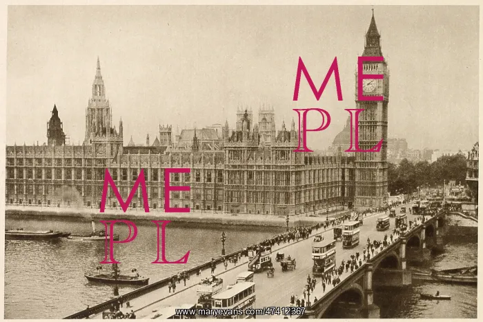 : Westminster Bridge and Palace of Westminster 1935 : Westminster Bridge and Palace of Westminster 1935