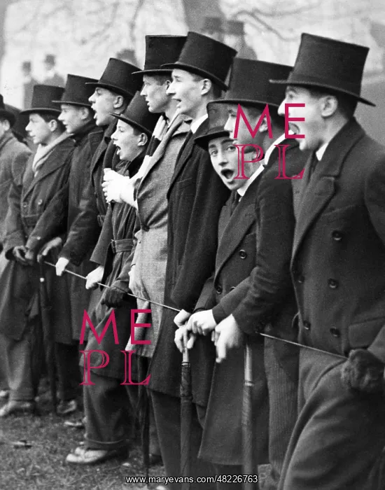 : Westminster School students cheering : Westminster School students cheering