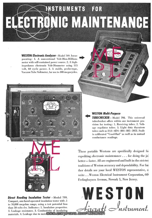 : Weston Aircraft Instruments - Weston Test Equipment : Weston Aircraft Instruments - Weston Test Equipment