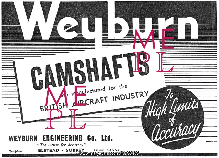 : Weyburn Aero Engine Camshafts : Weyburn Aero Engine Camshafts