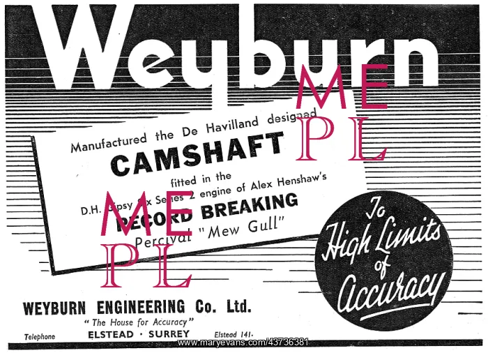 : Weyburn Aero Engine Camshafts : Weyburn Aero Engine Camshafts