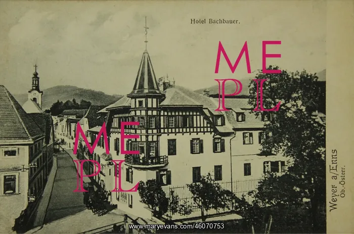 : Weyer. Hotel Bachbauer. 1912. Collotype. Photograph : Weyer. Hotel Bachbauer. 1912. Collotype. Photograph