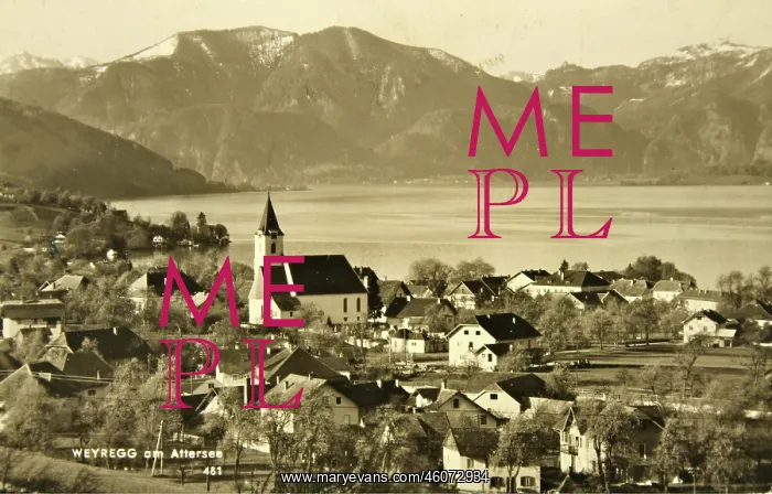 : Weyregg at the Attersee. View from top on the village : Weyregg at the Attersee. View from top on the village