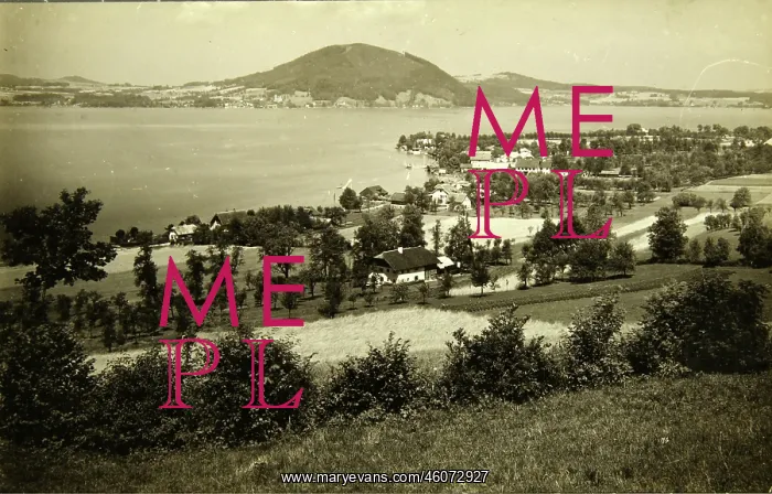 : Weyregg at the Lake Attersee. View from top on the : Weyregg at the Lake Attersee. View from top on the