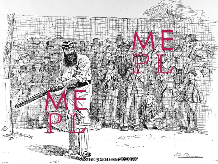 : W.G. Grace batting in the Nets at Lord's, 1895 : W.G. Grace batting in the Nets at Lord's, 1895