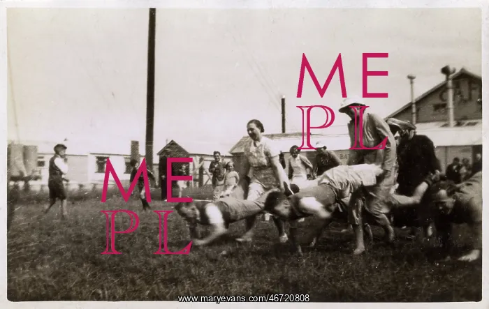 : Wheelbarrow Race at a British Holiday Camp : Wheelbarrow Race at a British Holiday Camp