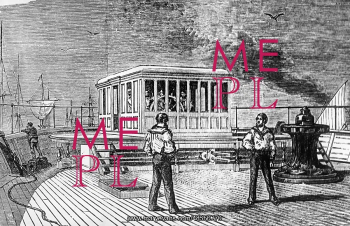 : Wheelhouse of the Great Eastern, 1859 : Wheelhouse of the Great Eastern, 1859