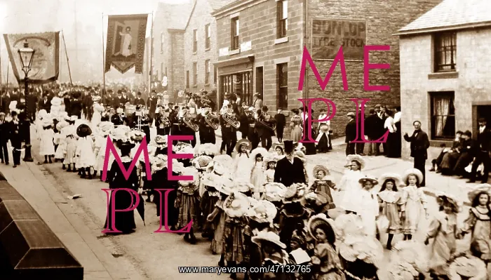  : Whit Monday procession, Padiham, Lancashire, early 1900s